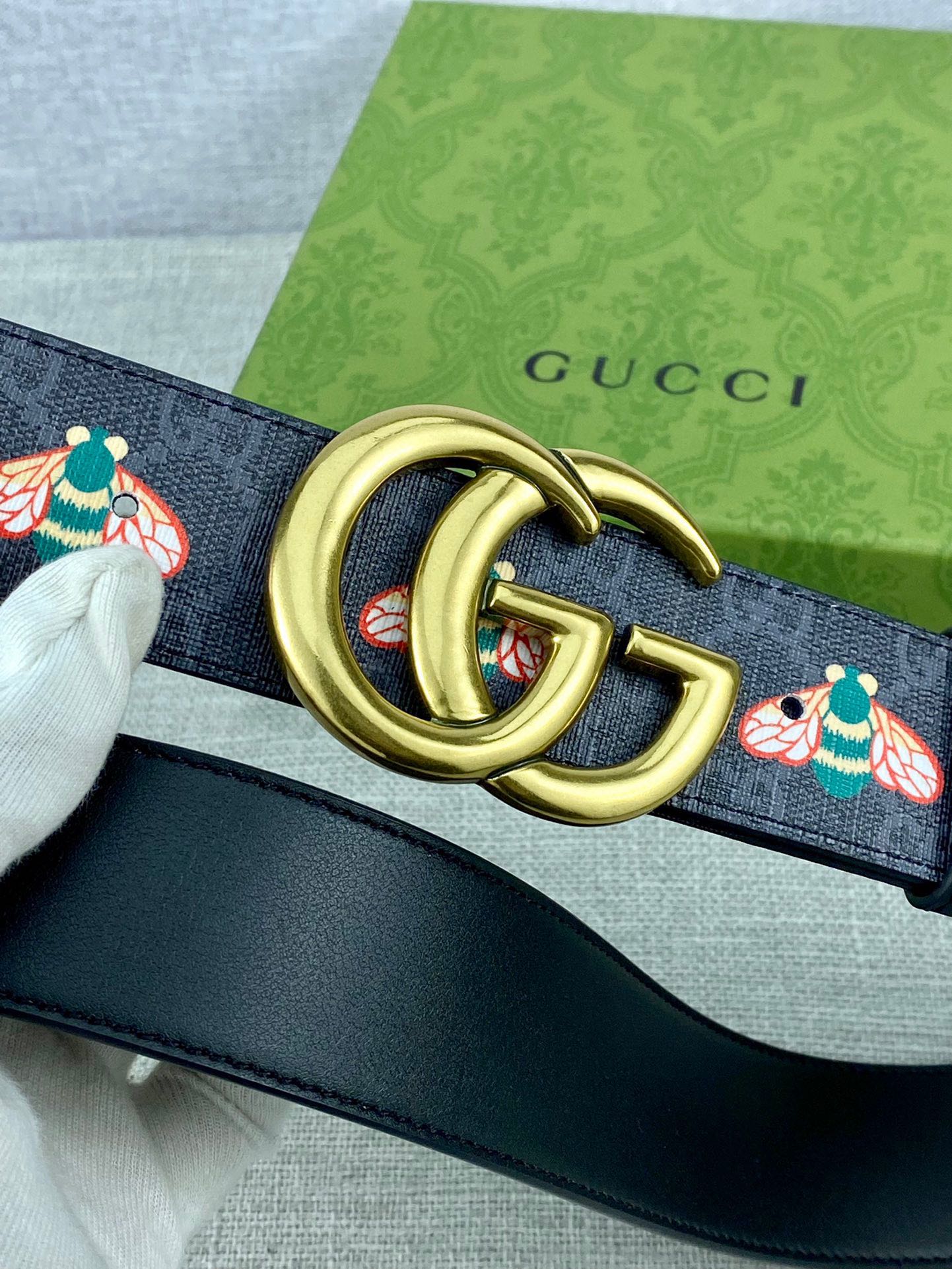 宽度4.0cmGUCCI蜜蜂图案是G