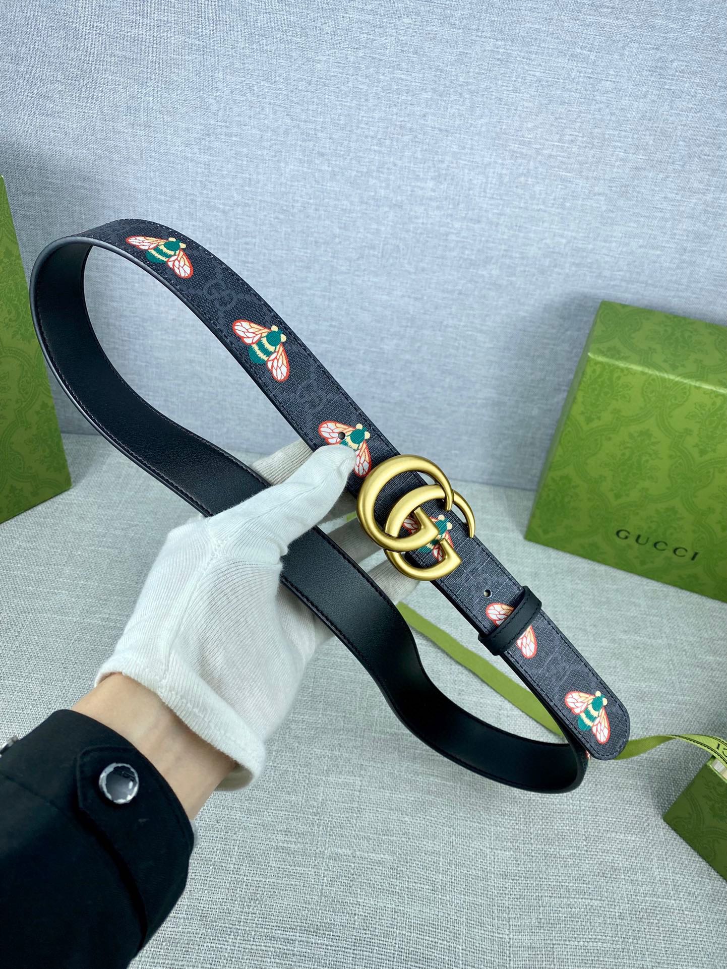 宽度3.0cmGUCCI蜜蜂图案是G