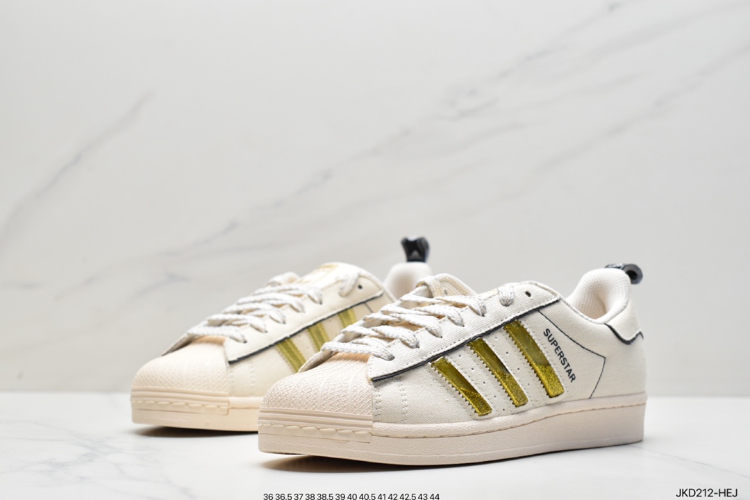 Adidas Adidas Clover Originals Superstar ”Sail/Green/Lace” Shell Head Series Low Top Classic All-match Casual Sports Sneakers GW4441