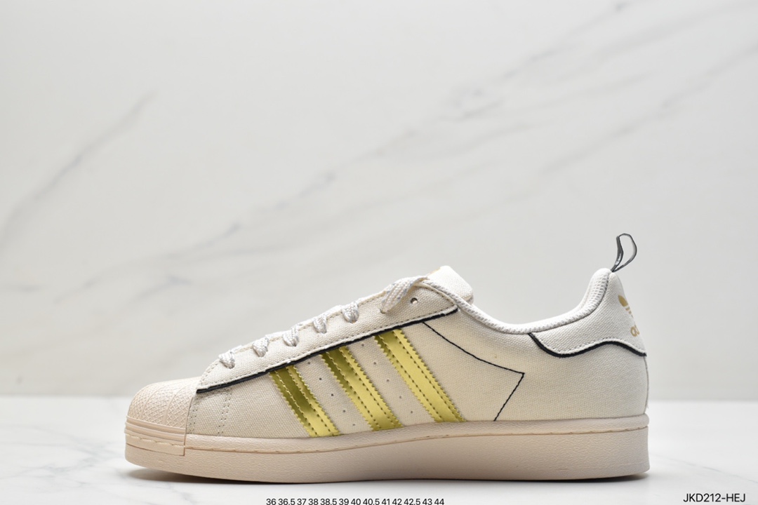 Adidas Adidas Clover Originals Superstar ”Sail/Green/Lace” Shell Head Series Low Top Classic All-match Casual Sports Sneakers GW4441