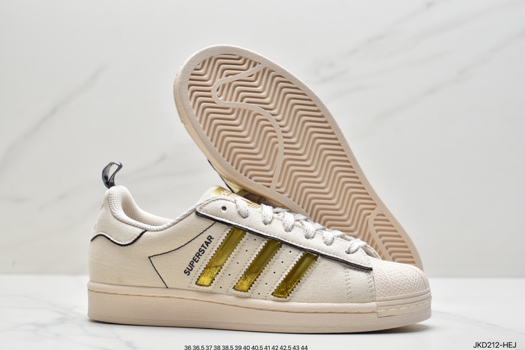 Adidas Adidas Clover Originals Superstar ”Sail/Green/Lace” Shell Head Series Low Top Classic All-match Casual Sports Sneakers GW4441