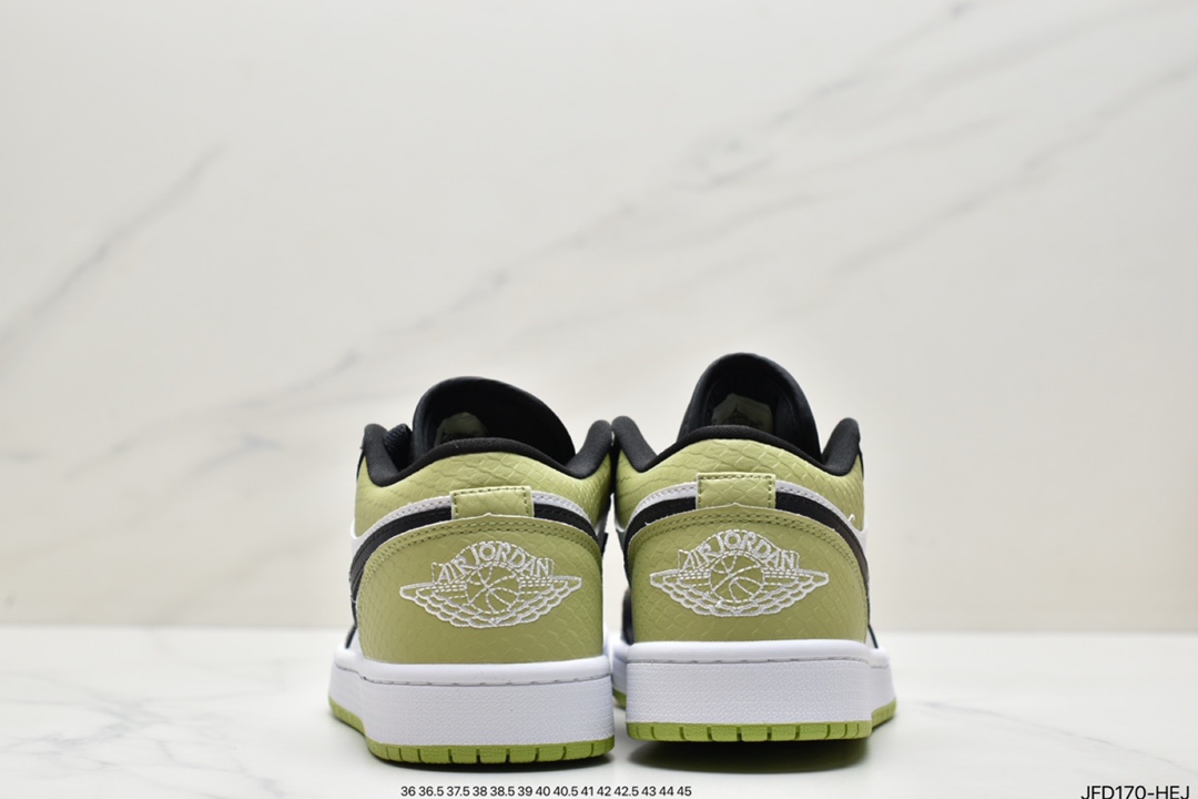 170 Air Jordan aj1 AJ1 乔丹1代 乔1低帮系列Air Jordan 1 Low 苹果绿 黑白绿蛇纹 DX4446-301