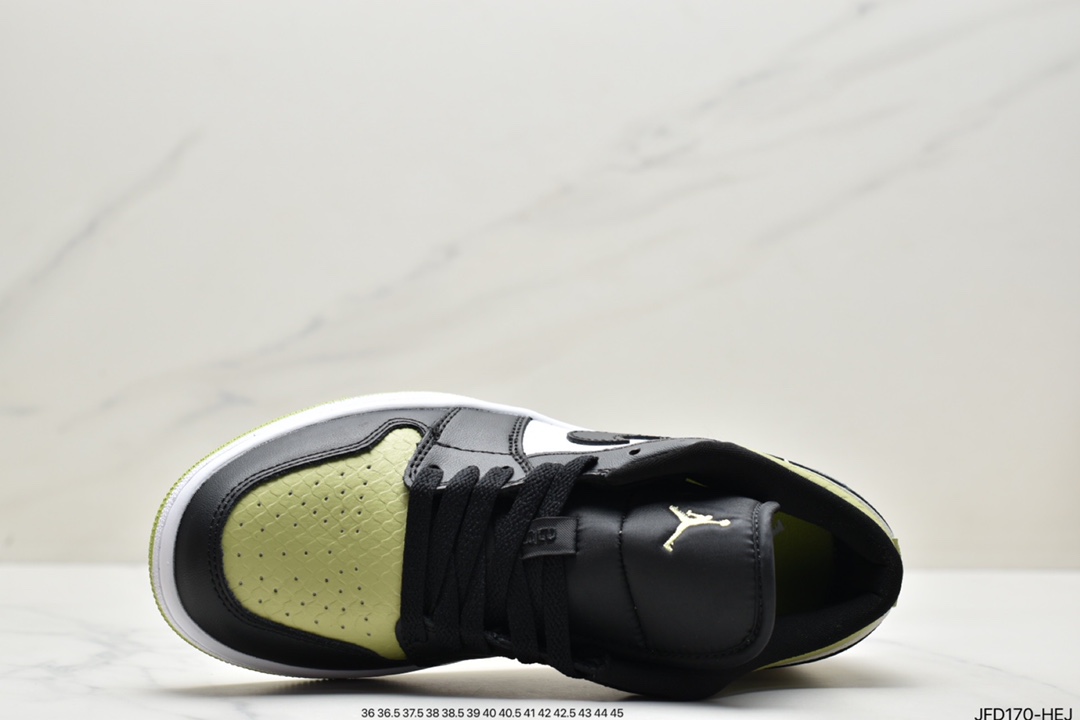 170 Air Jordan aj1 AJ1 乔丹1代 乔1低帮系列Air Jordan 1 Low 苹果绿 黑白绿蛇纹 DX4446-301