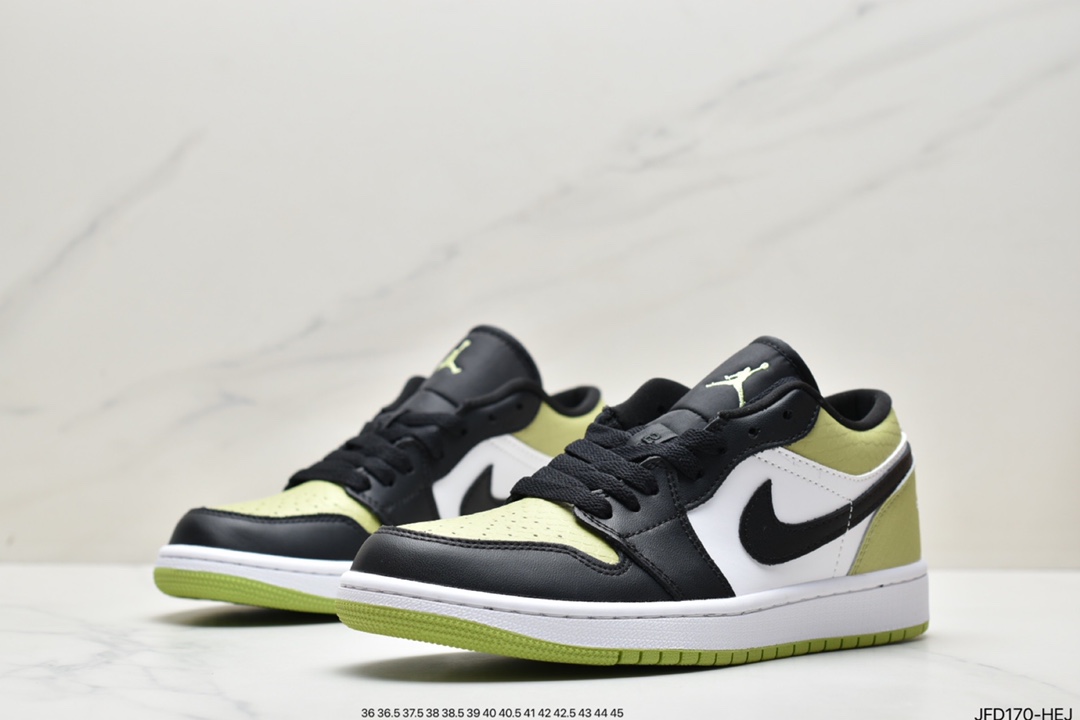 170 Air Jordan aj1 AJ1 乔丹1代 乔1低帮系列Air Jordan 1 Low 苹果绿 黑白绿蛇纹 DX4446-301