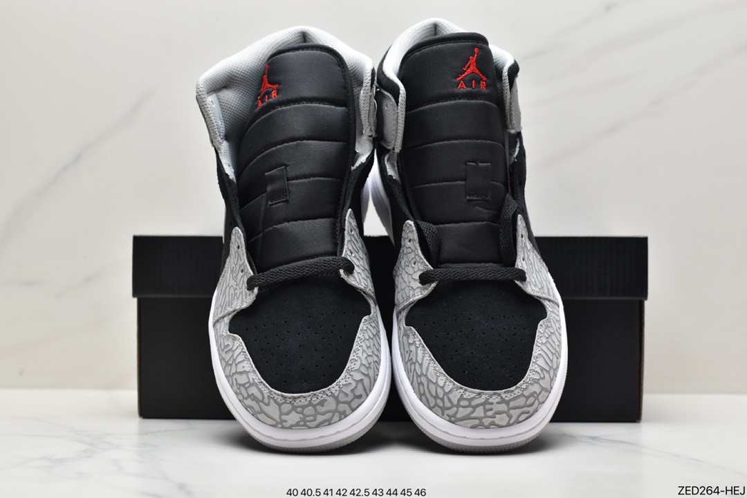 260 Air Jordan 1 Mid SE ”Elephant Toe” 中帮 黑灰爆裂纹 AJ1 乔丹1代 aj1 乔1 DM1200-016