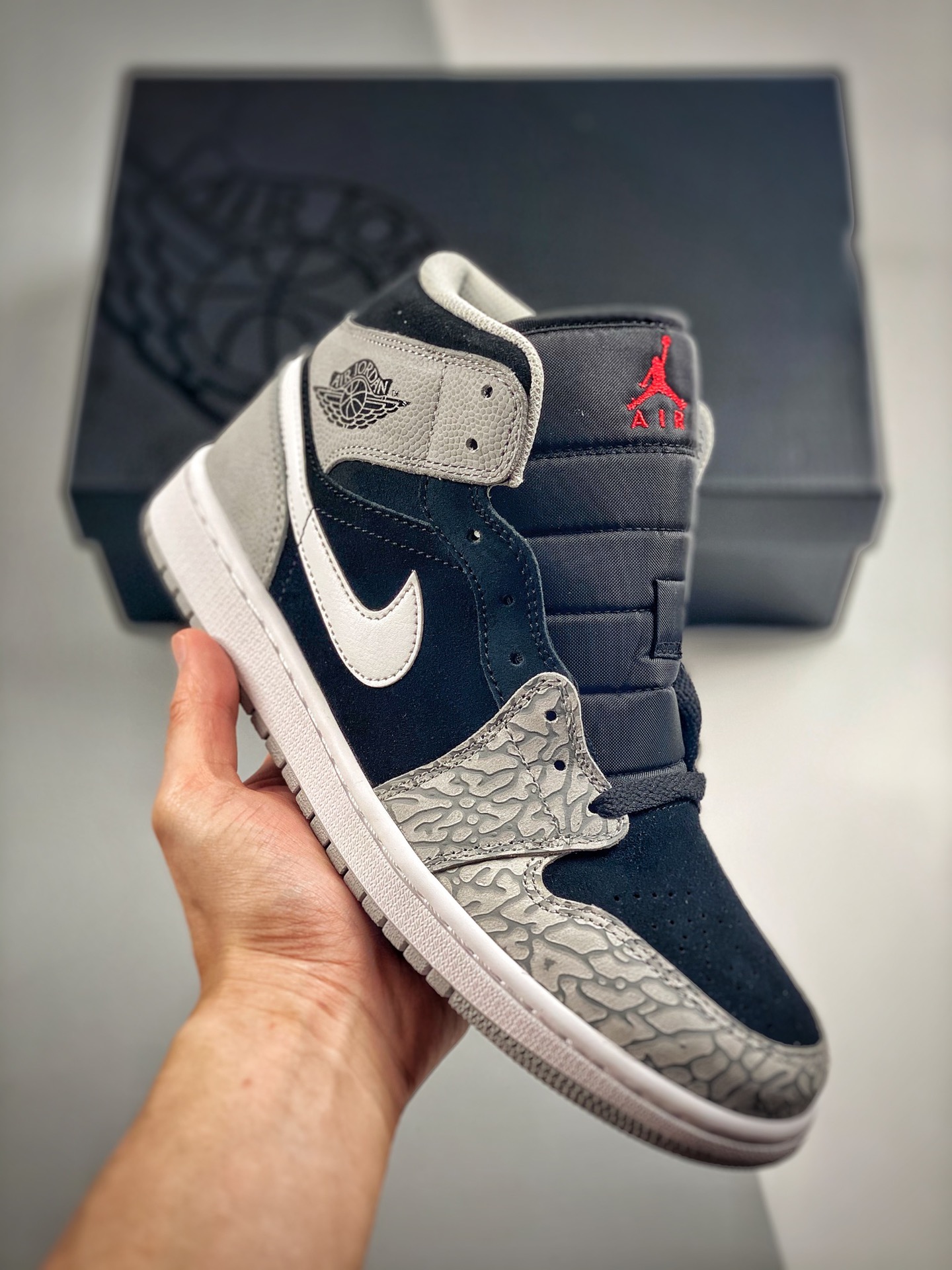 -4 Versión verificable Air Jordan 1 MID grietas de explosión único en el mercado cuero de primera capa exclusivo desarr…