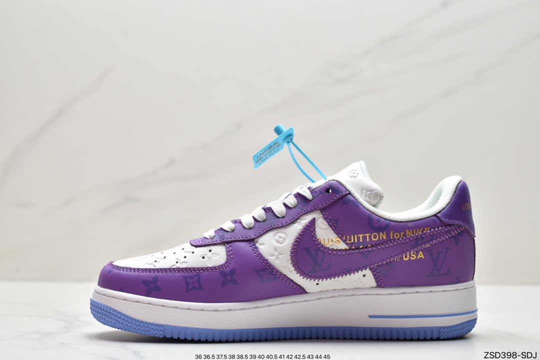 Super Luxury Co-branded Louis Vuitton LV×Nike Air Force 1 Low 07 Air Force One LV3369-100