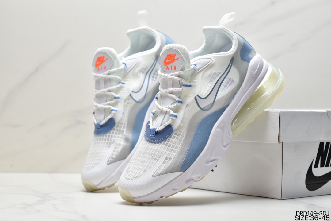 110 耐克Nike Air Max 270 React 270瑞亚赛车系列透气后半掌气垫百搭运动慢跑鞋CJ0620