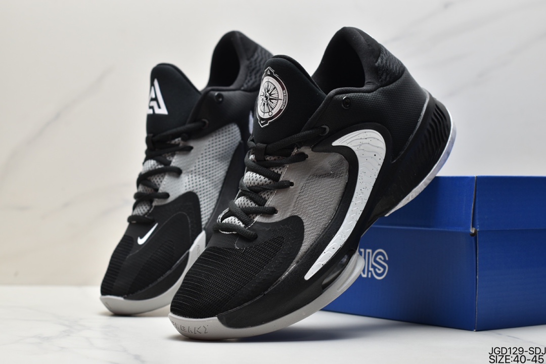 170 真标耐克Nike Zoom Freak 4 BARELY VOLT字母哥四代低帮休闲运动篮球鞋