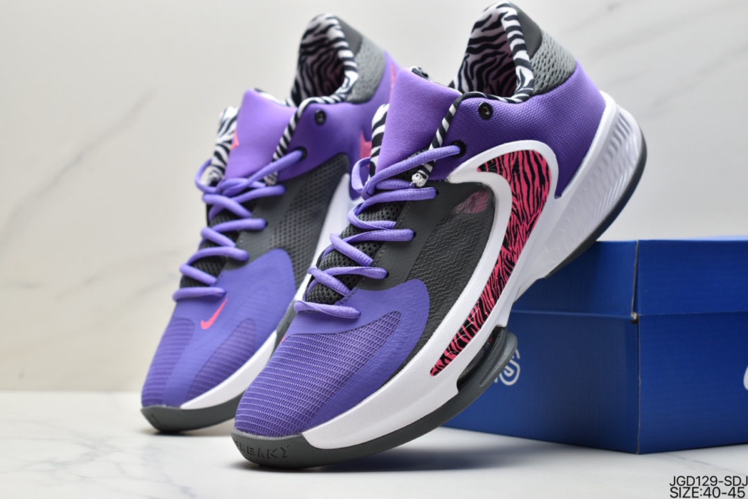 170 真标耐克Nike Zoom Freak 4 BARELY VOLT字母哥四代低帮休闲运动篮球鞋