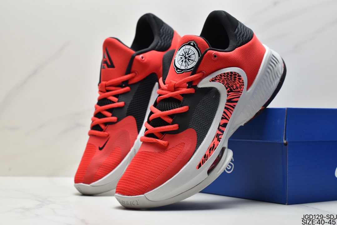 170 真标耐克Nike Zoom Freak 4 BARELY VOLT字母哥四代低帮休闲运动篮球鞋