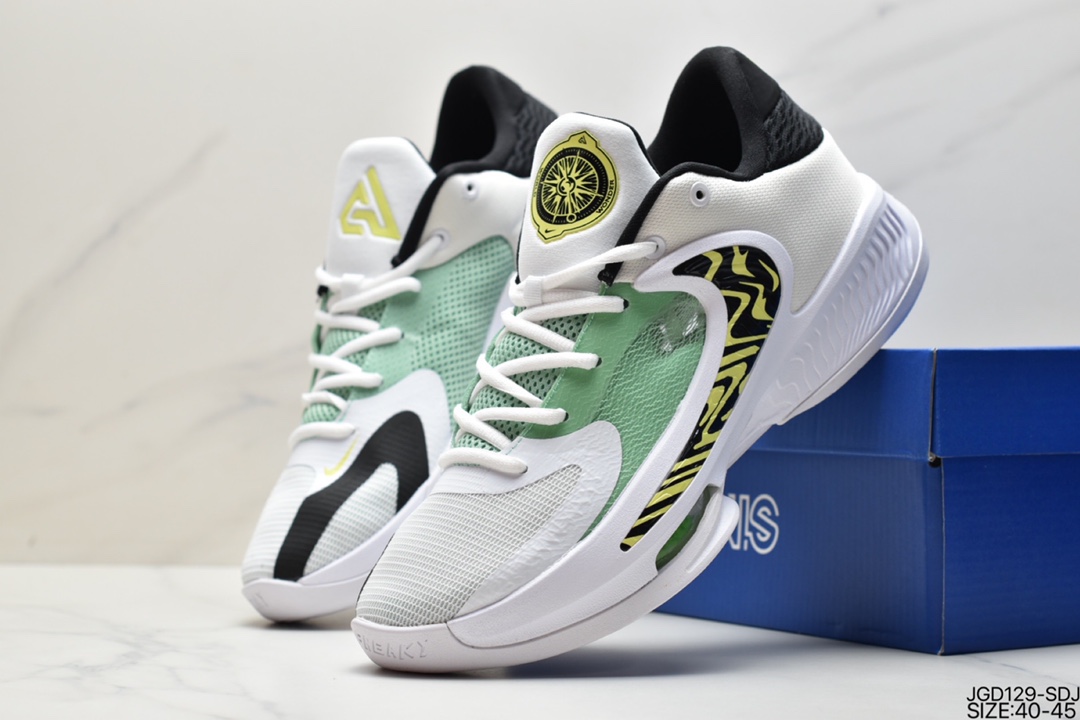 170 真标耐克Nike Zoom Freak 4 BARELY VOLT字母哥四代低帮休闲运动篮球鞋