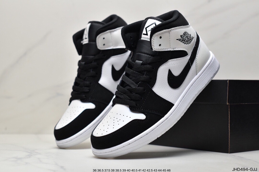190 Air Jordan 1 Mid ”Obsidian”黑曜石 乔一中邦 当前市场最优版本554724-174