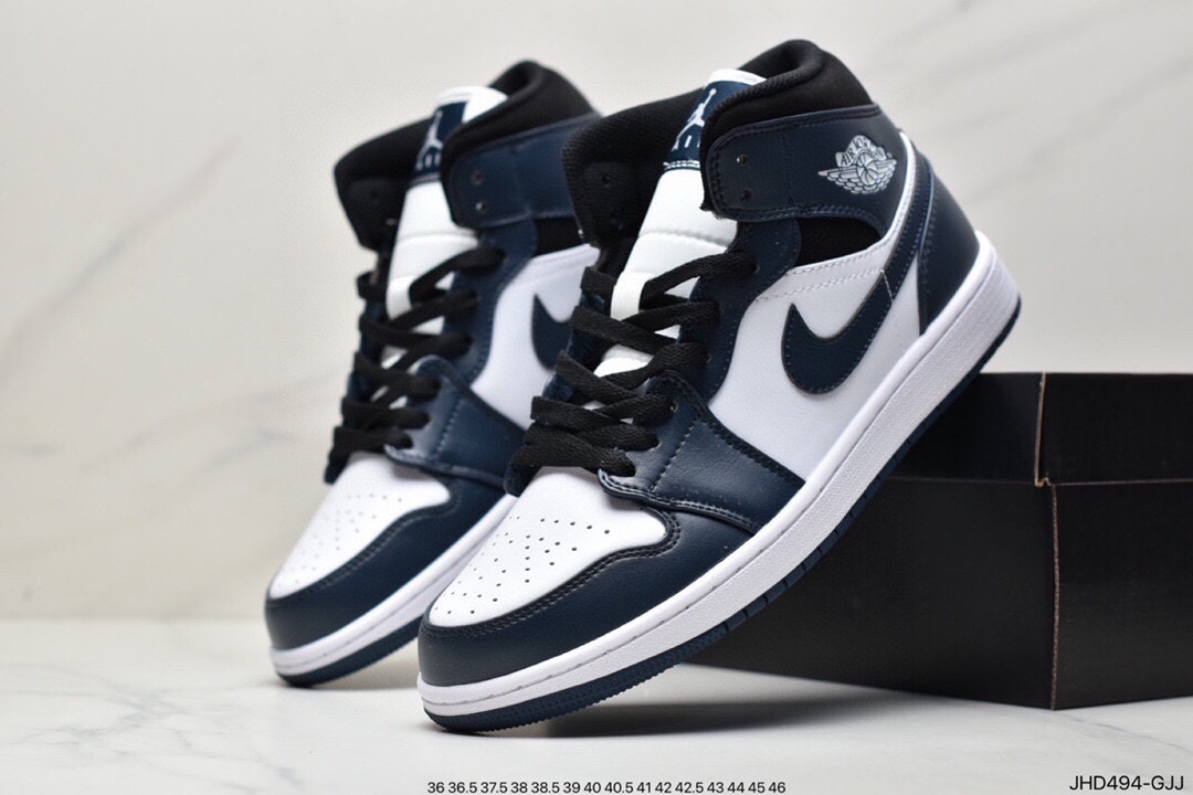 190 Air Jordan 1 Mid ”Obsidian”黑曜石 乔一中邦 当前市场最优版本554724-174