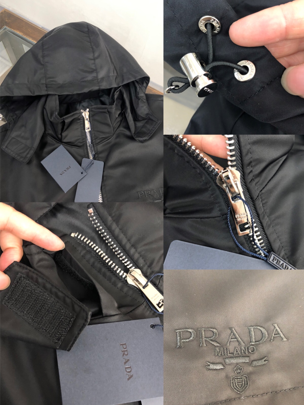 PRADA 普拉达 22WF专柜新款男士夹克 风衣连帽外套