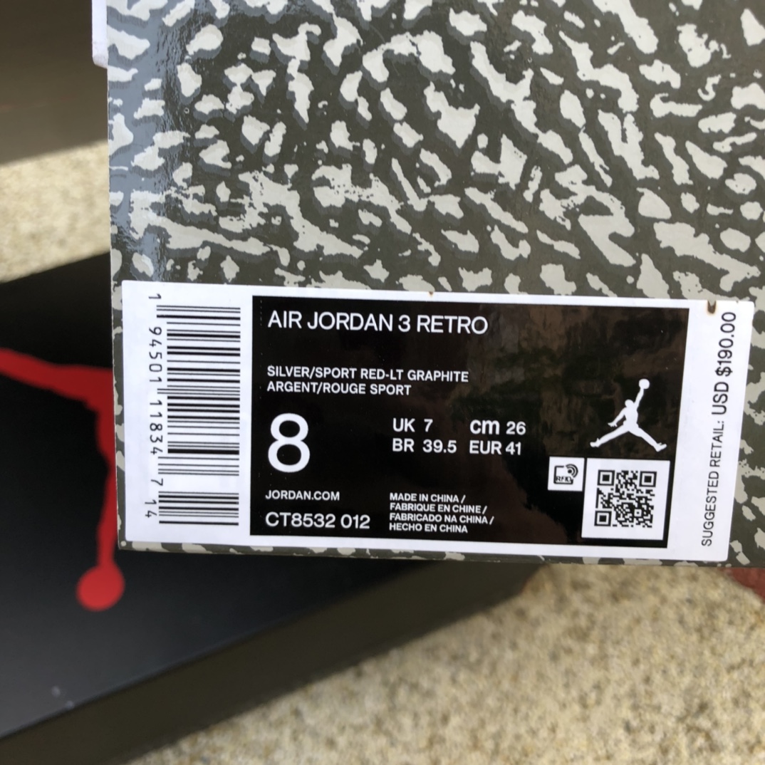 Air Jordan 3 Cool Grey AJ3酷灰 水泥灰篮球鞋CT8532-012