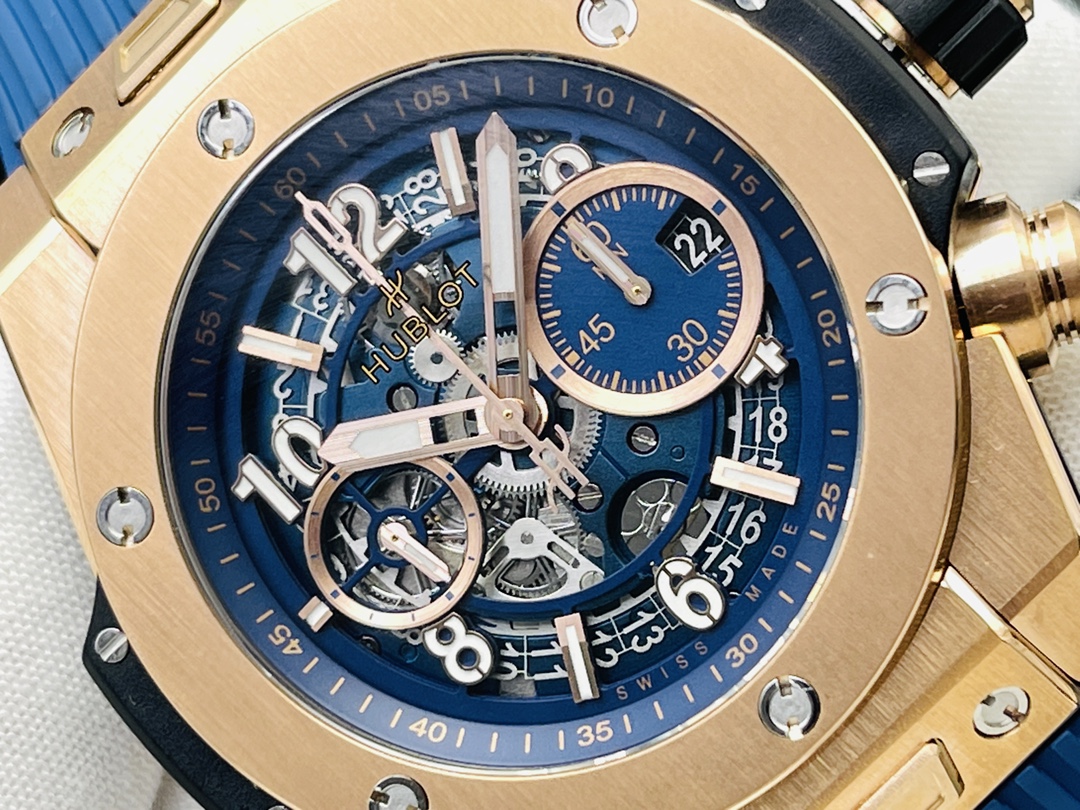 Hublot Big Bang Orologio da Polso Blu Openwork 7750 Movement