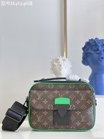 Louis Vuitton Messenger Bags Green Canvas Cowhide M46246