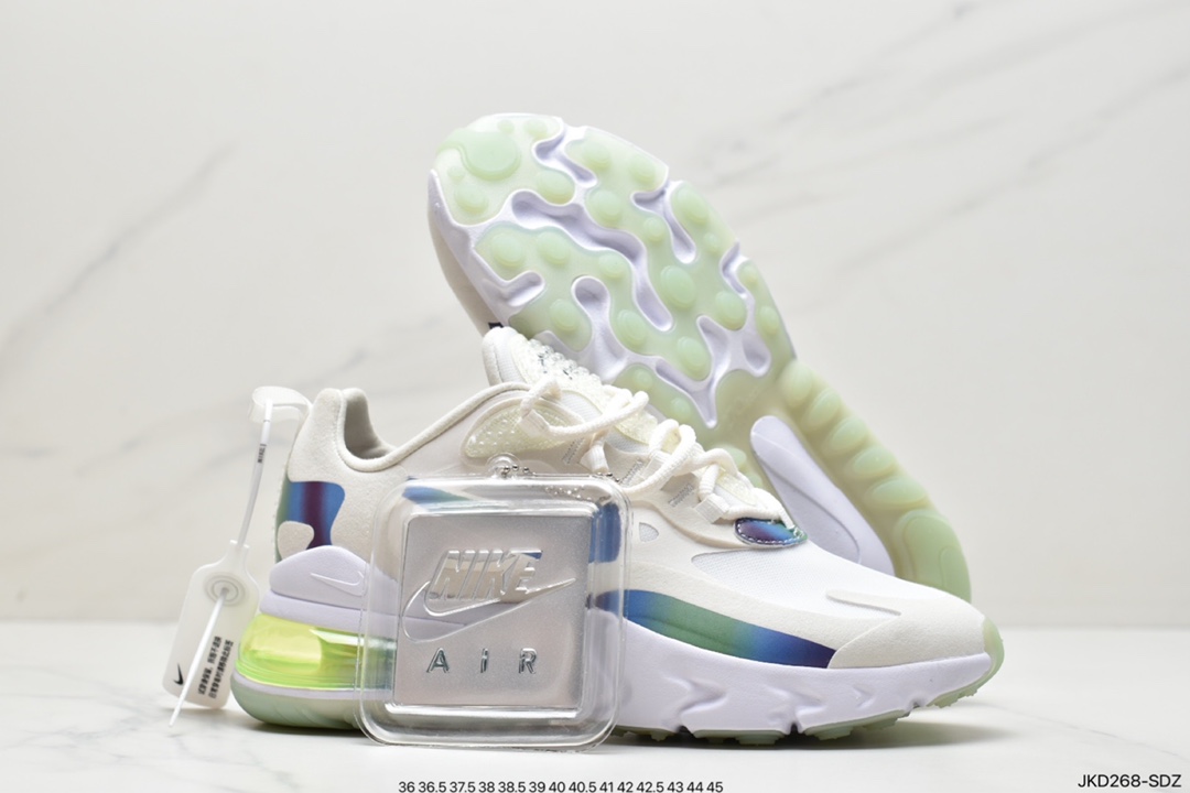 160 耐克Nike Air Max 270 React 270瑞亚赛车系列透气后半掌气垫百搭运动慢跑鞋CJ0620