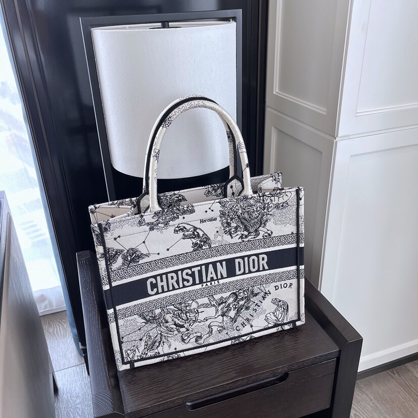 Dior Book Tote Handbags Tote Bags Black White