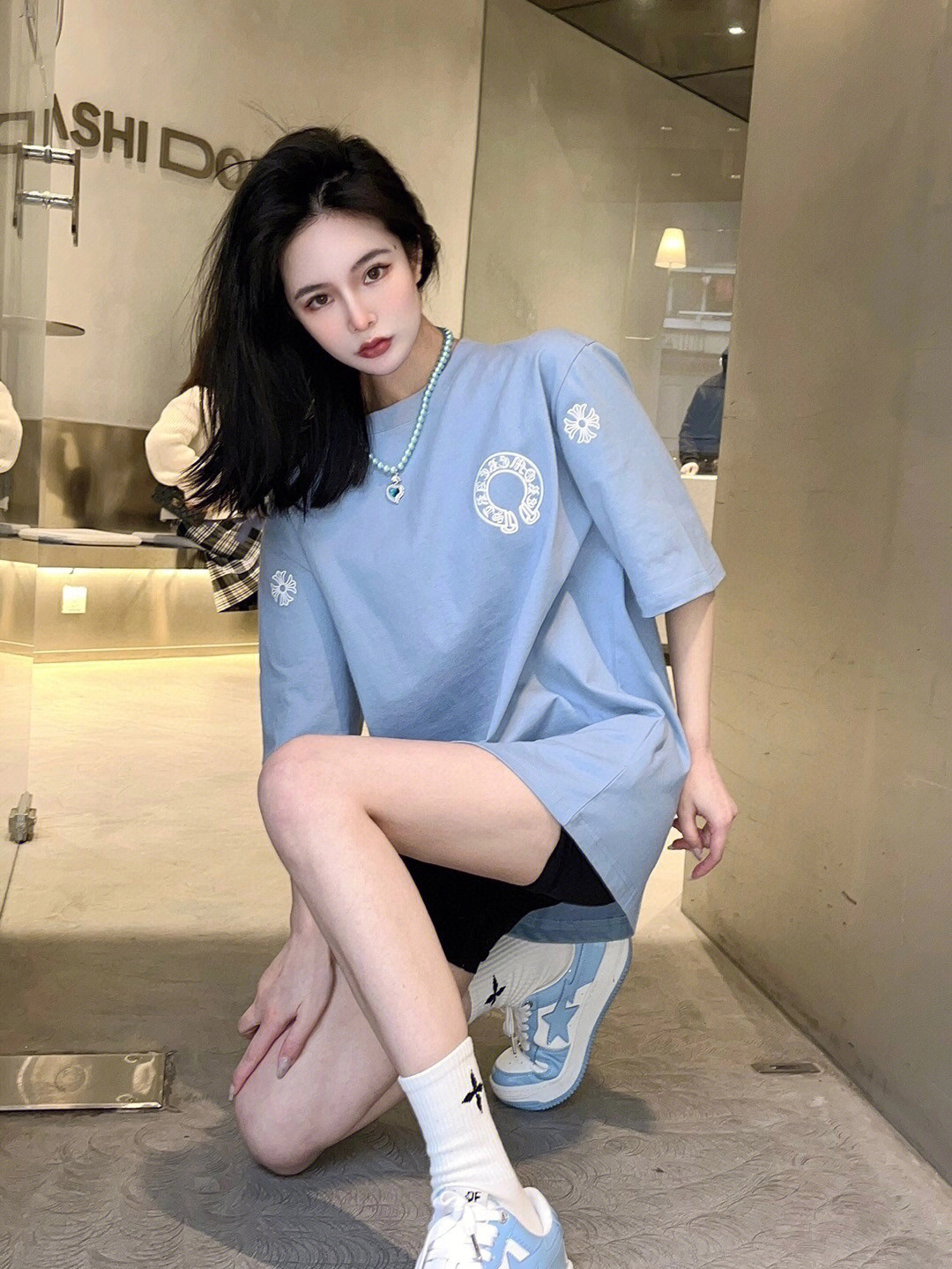 022克罗心印花圆领短袖"