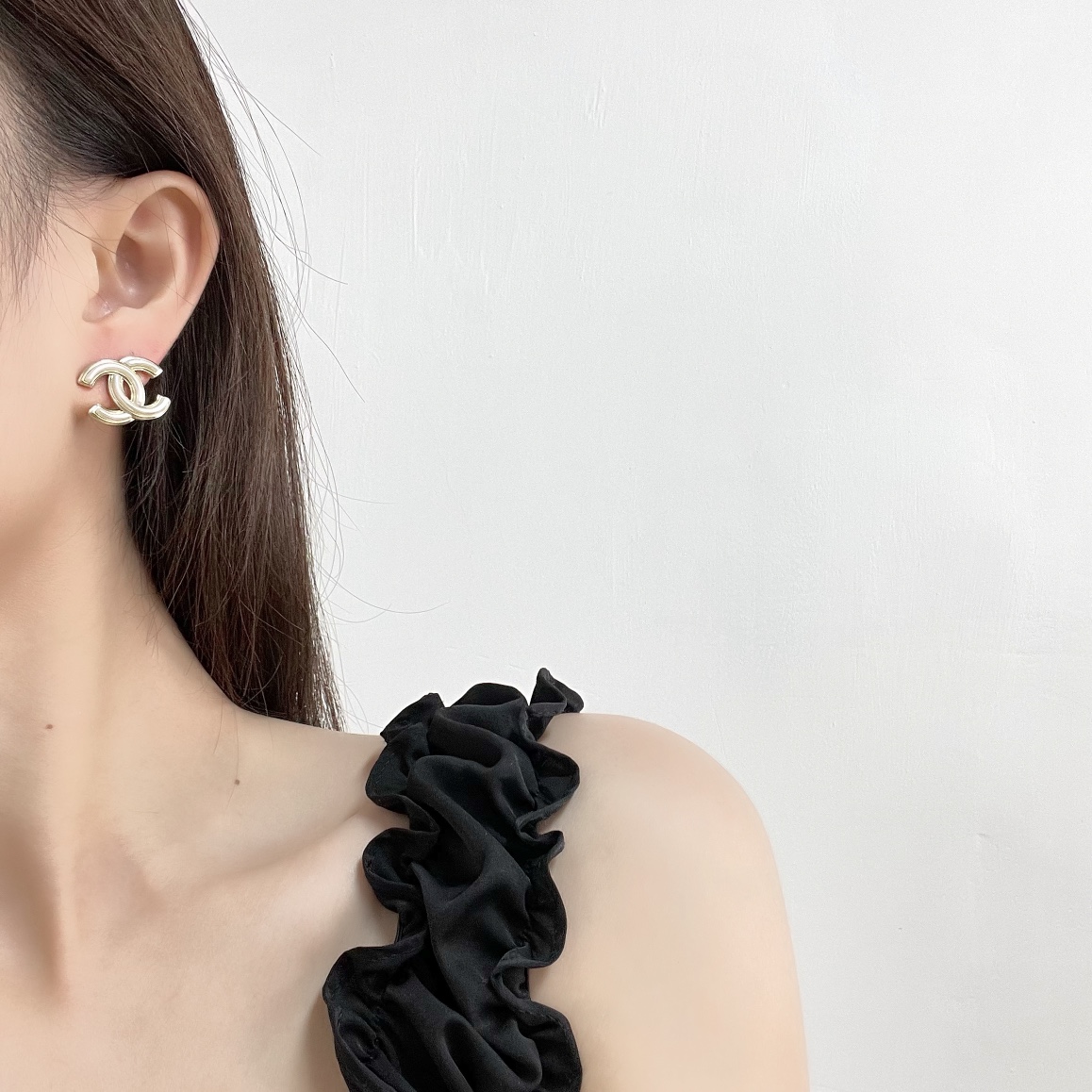 新款☑️CHANEL香奈儿c1双c耳钉耳环