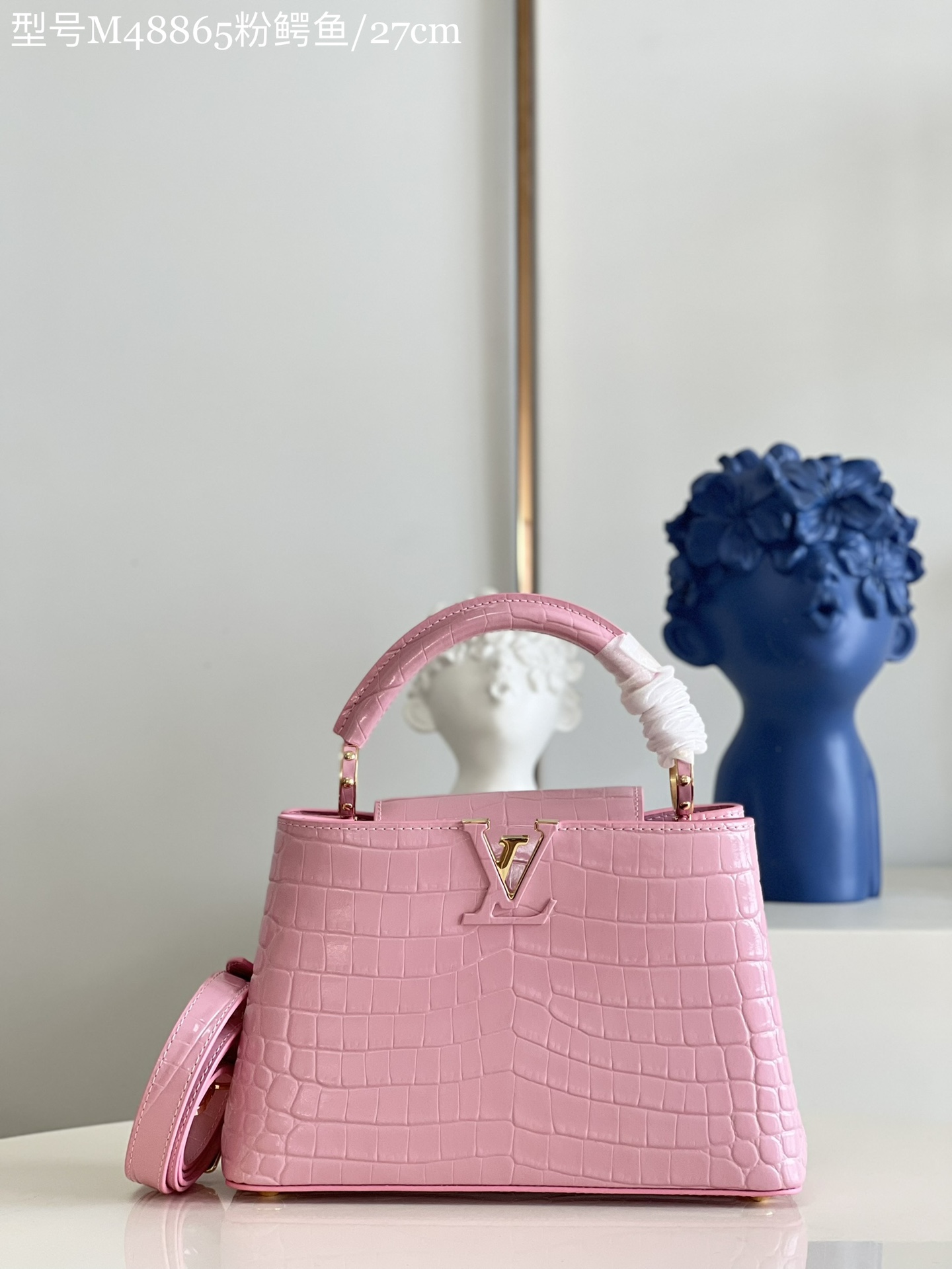Louis Vuitton LV Capucines Good
 Bags Handbags Pink Crocodile Leather Goat Skin Sheepskin M48865