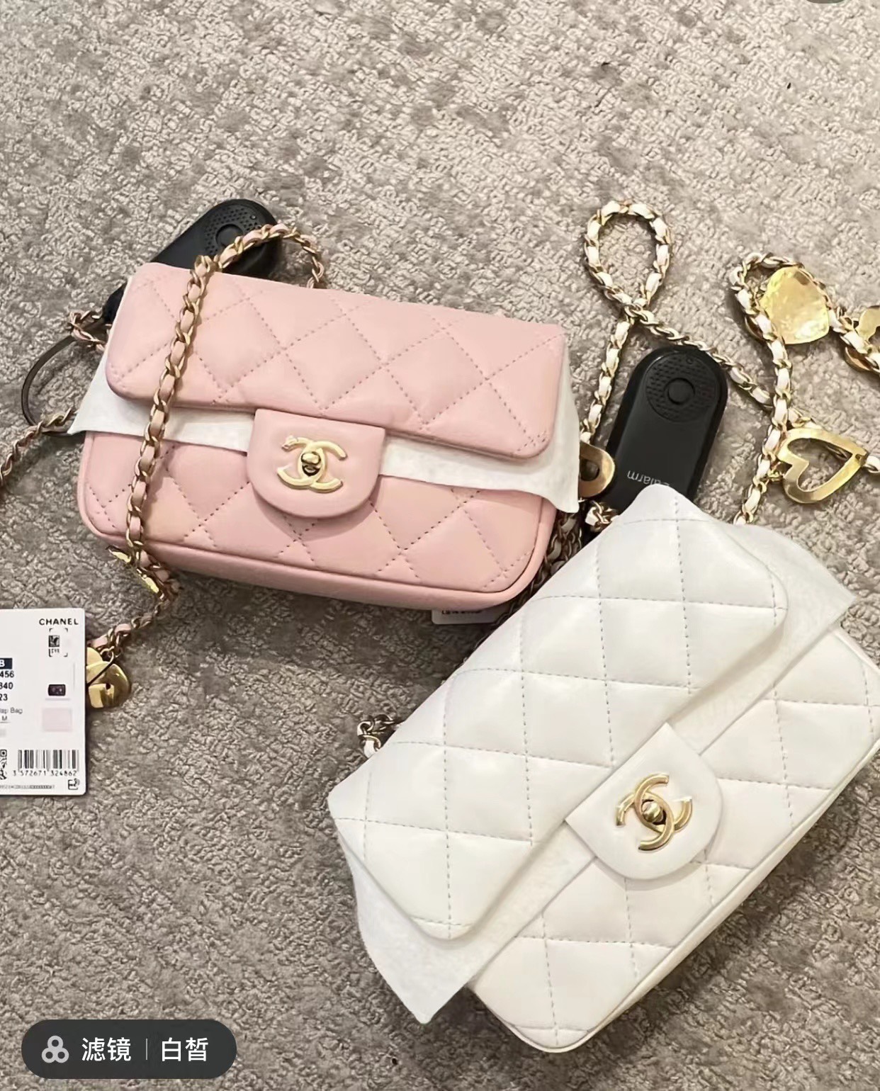 CHANEL CF限量版爱心吊坠链条包 AS3457粉色