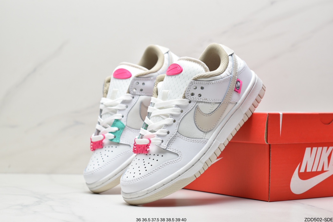 230 耐克Nike Dunk Low 白粉 粉色鞋扣 整双鞋采用白色色为主调DX6060-121