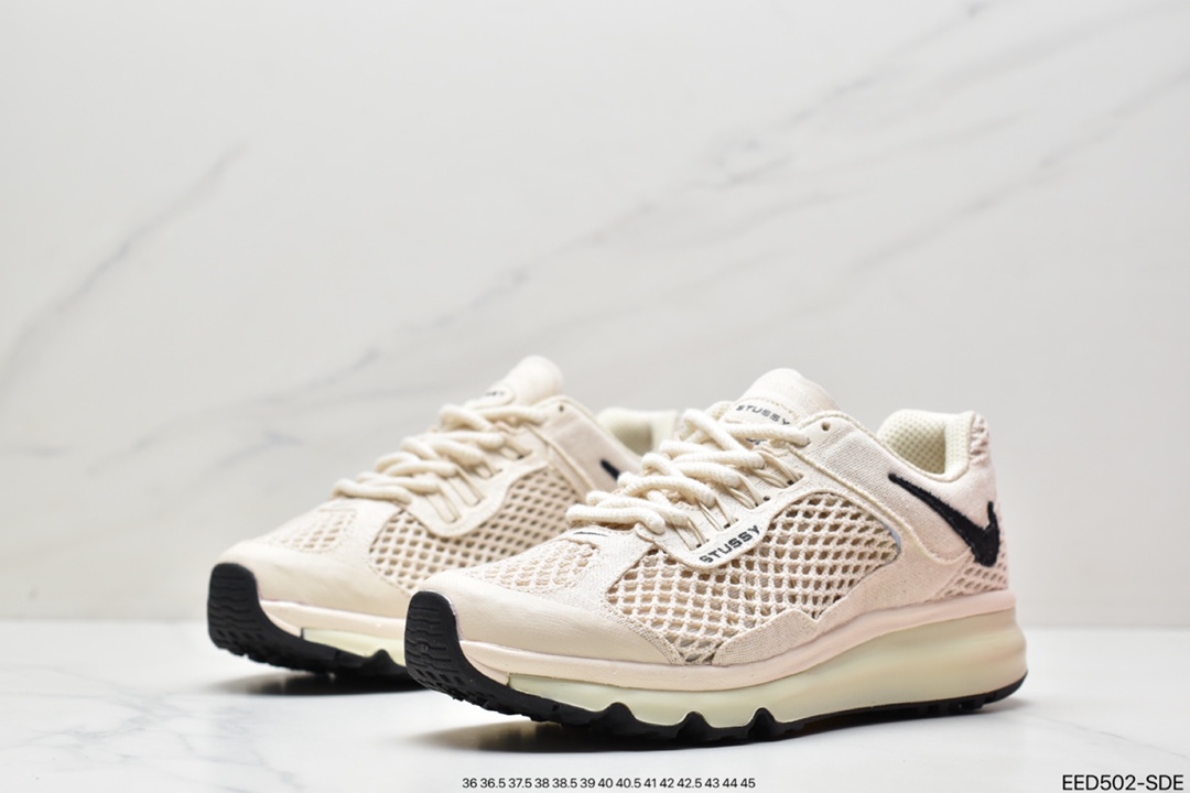370 耐克Stussy x Nike Aie Max 2013“Fossil”经典复古休闲跑步鞋沙漠色DM6447-200