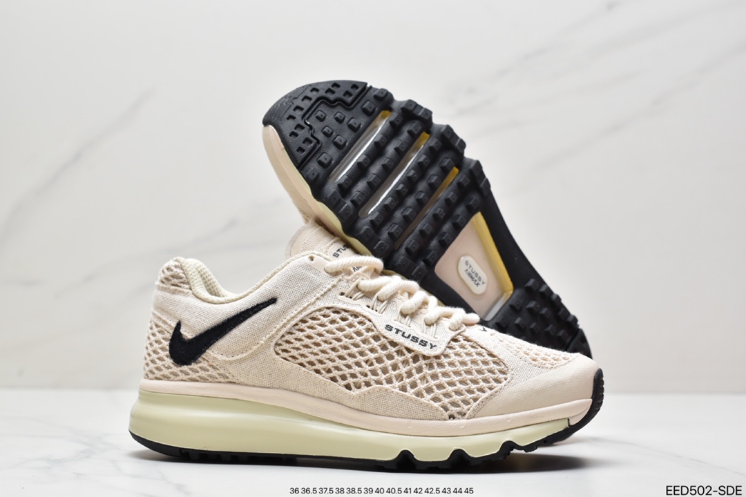 370 耐克Stussy x Nike Aie Max 2013“Fossil”经典复古休闲跑步鞋沙漠色DM6447-200