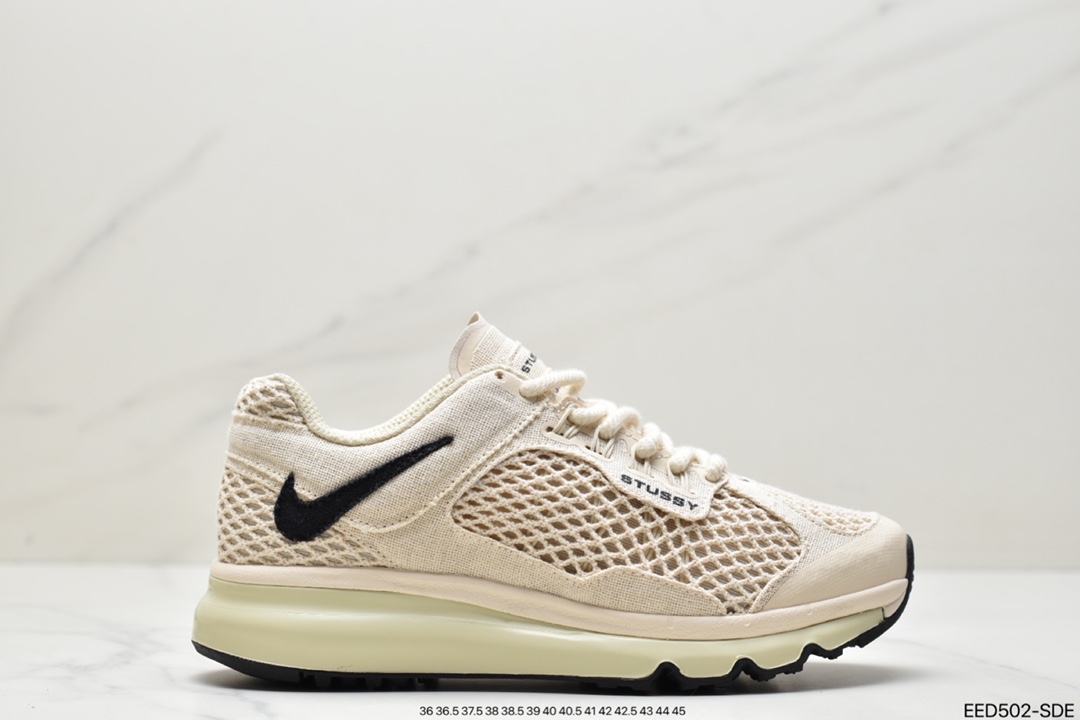 370 耐克Stussy x Nike Aie Max 2013“Fossil”经典复古休闲跑步鞋沙漠色DM6447-200