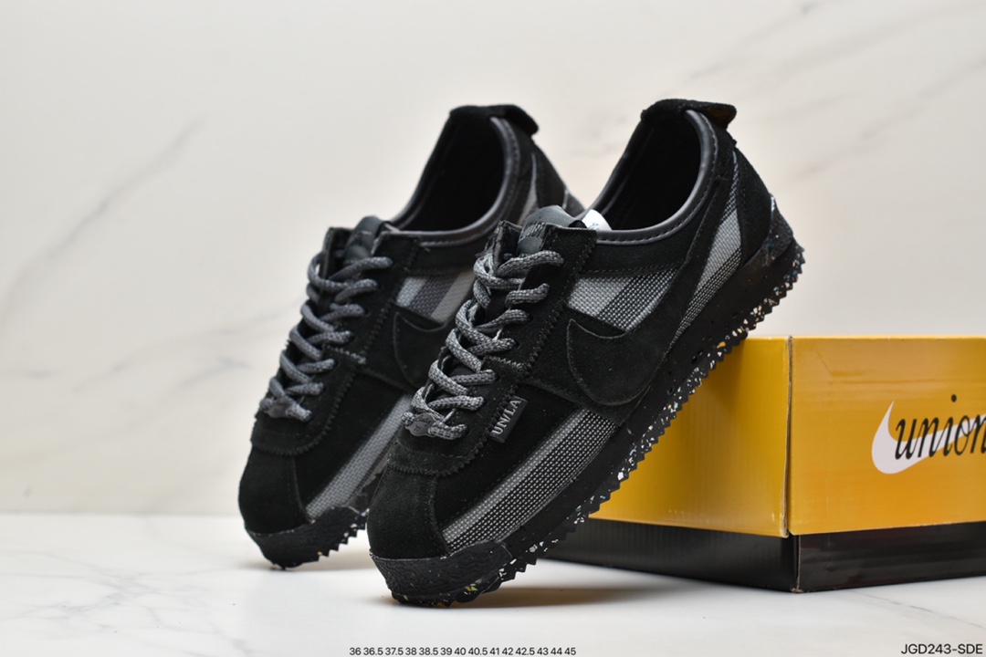 180 联乘洛杉矶知名店铺Union LA x Nike Cortez Low”Black”阿甘慢跑鞋 DR1413-007
