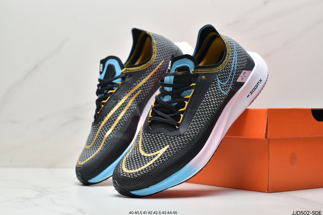 130 耐克Nike Zoomx Streakfly Proto 低帮跑步鞋 白黑橙 DH9275