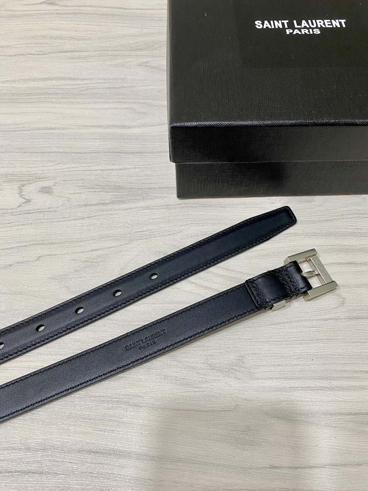 YSL原单20mm带身采用双面头层牛