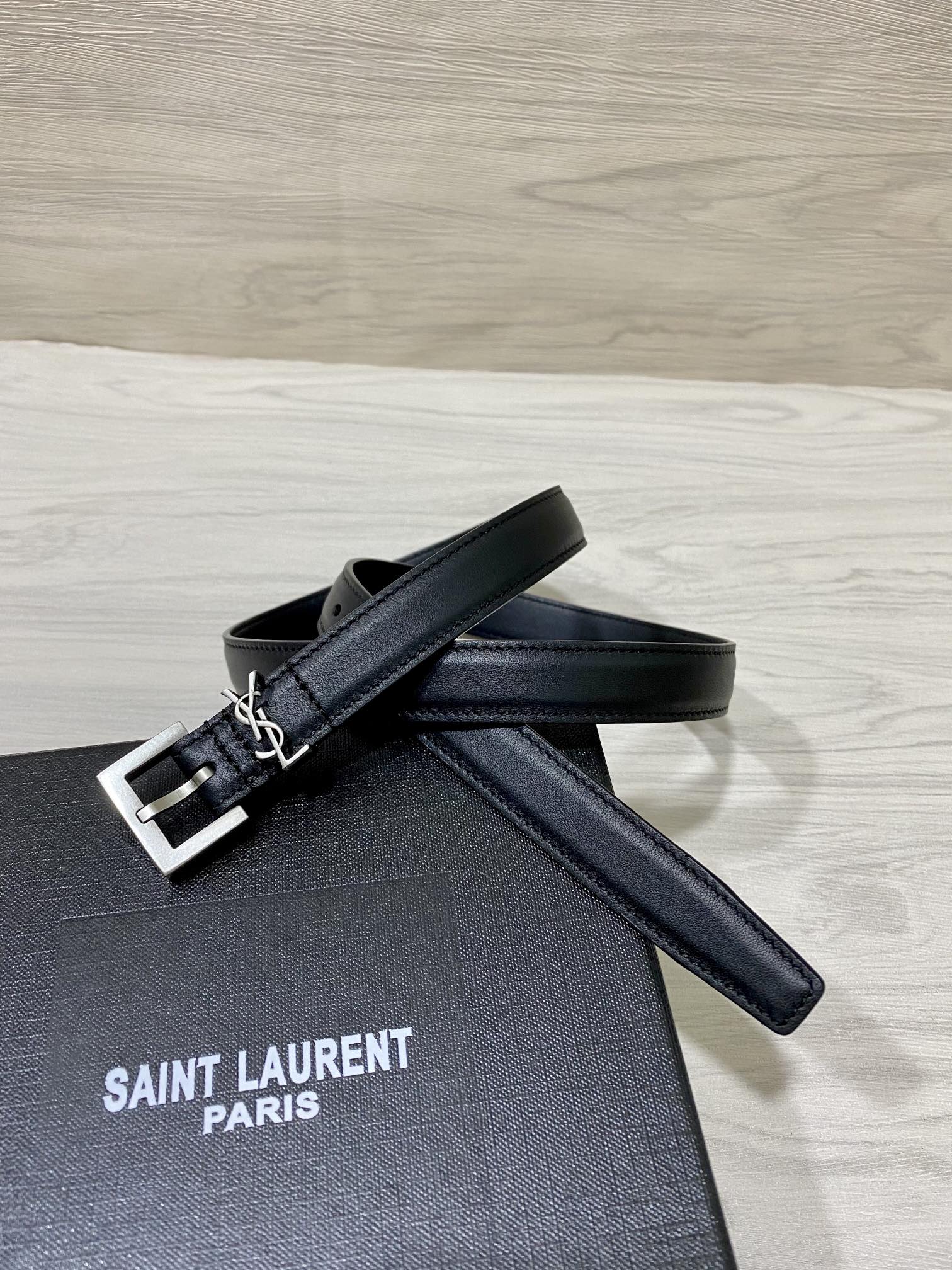 YSL原单20mm带身采用双面头层牛