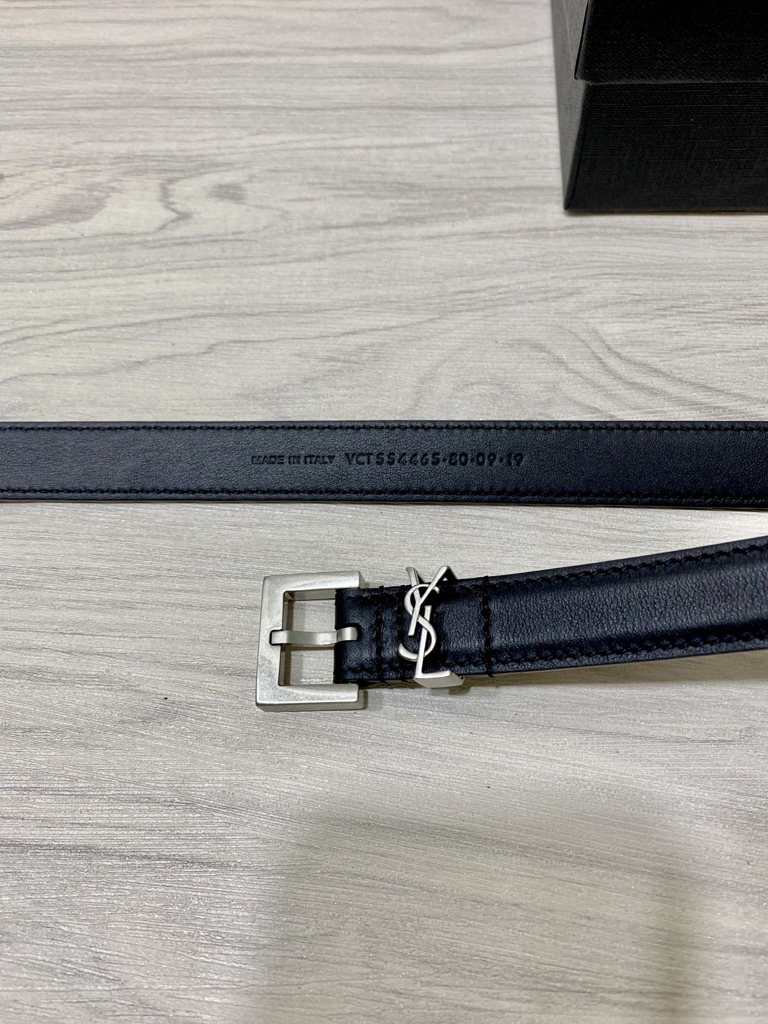 YSL原单20mm带身采用双面头层牛