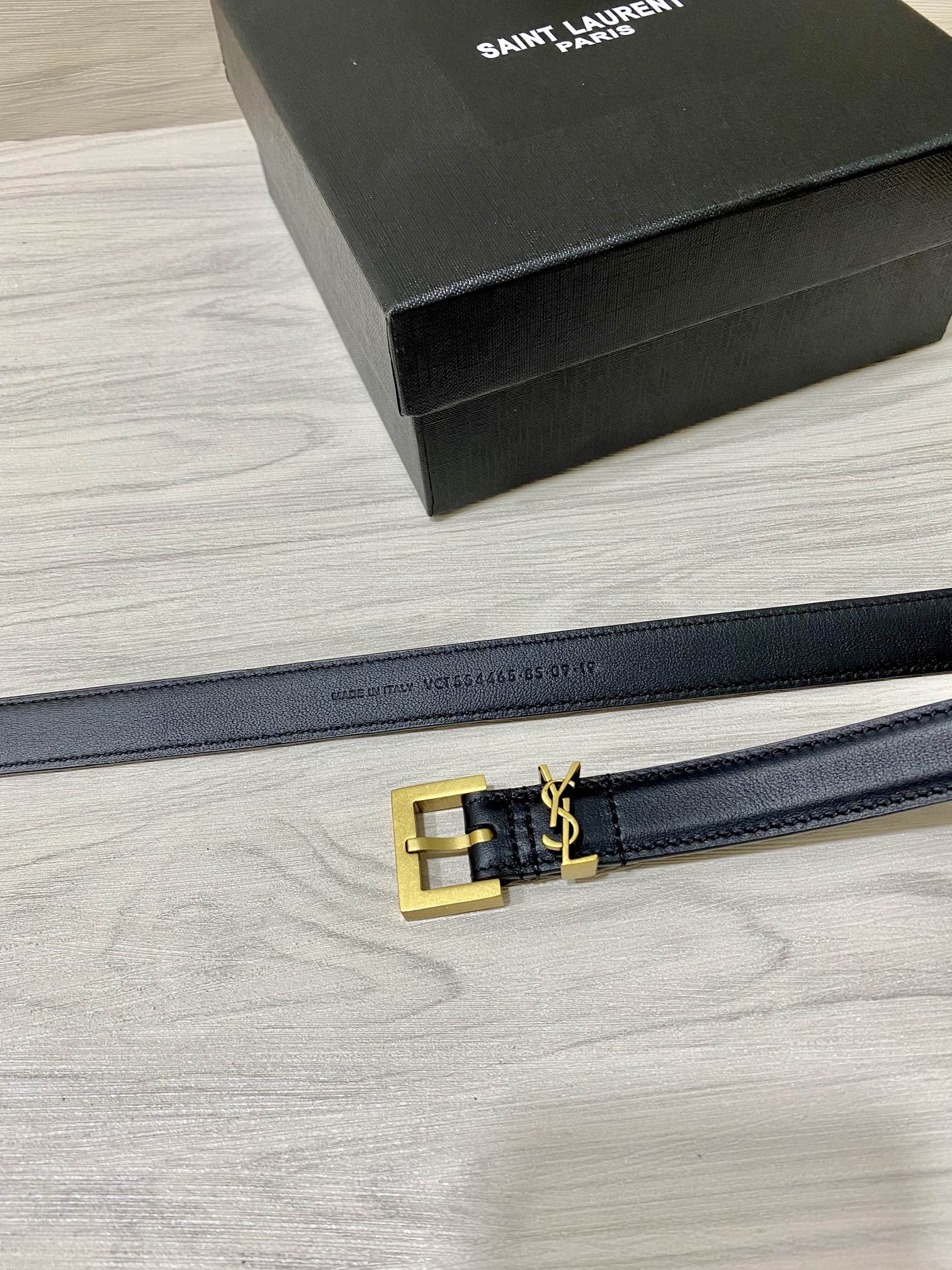 YSL原单20mm带身采用双面头层牛