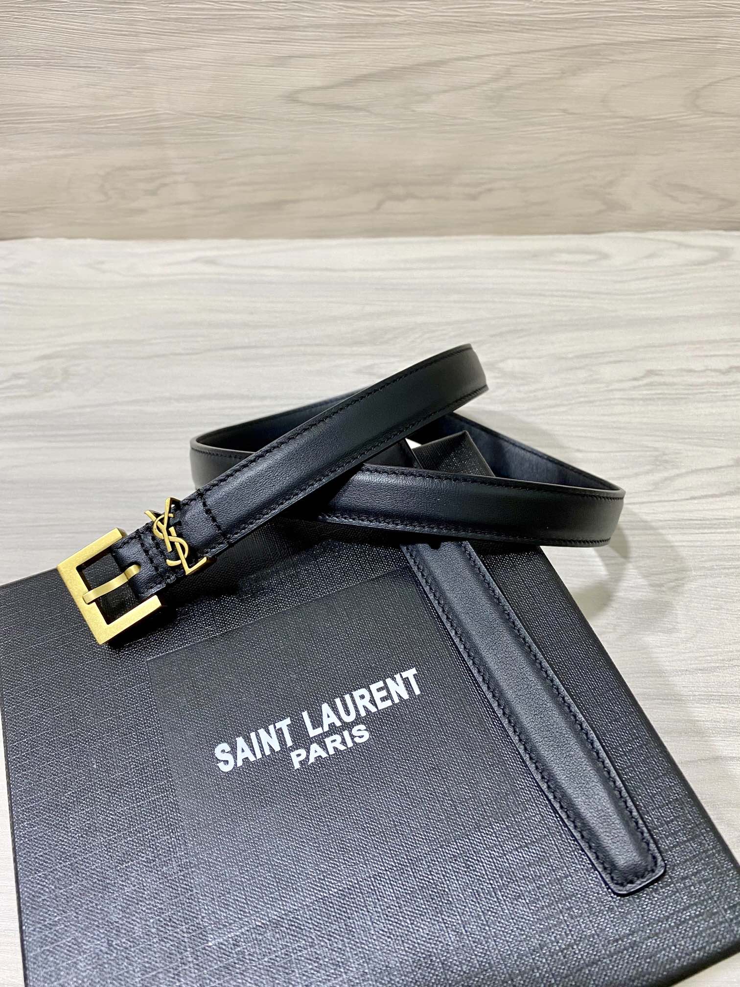 YSL原单20mm带身采用双面头层牛