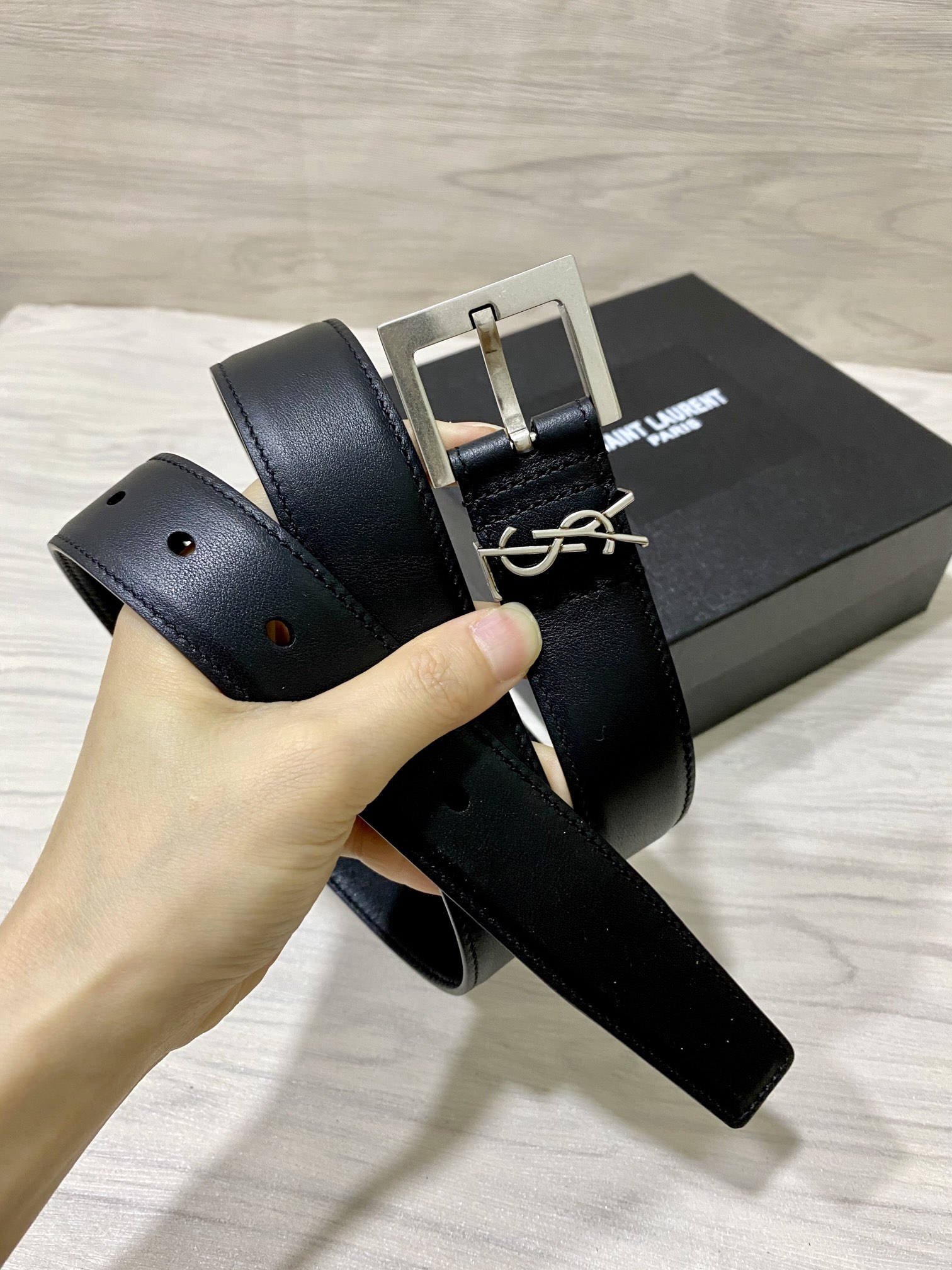YSL原单30mm带身采用双面头层牛