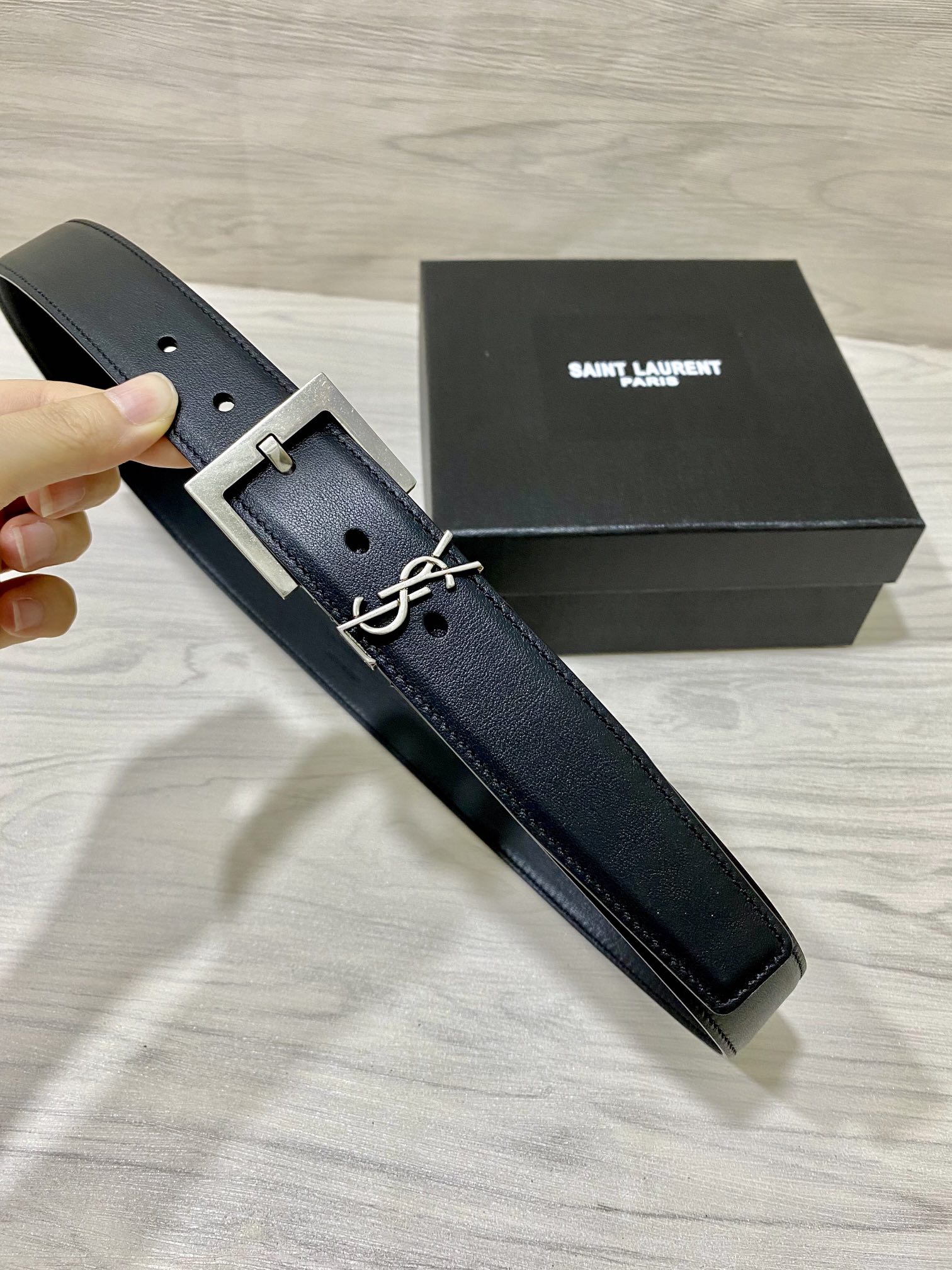 YSL原单30mm带身采用双面头层牛