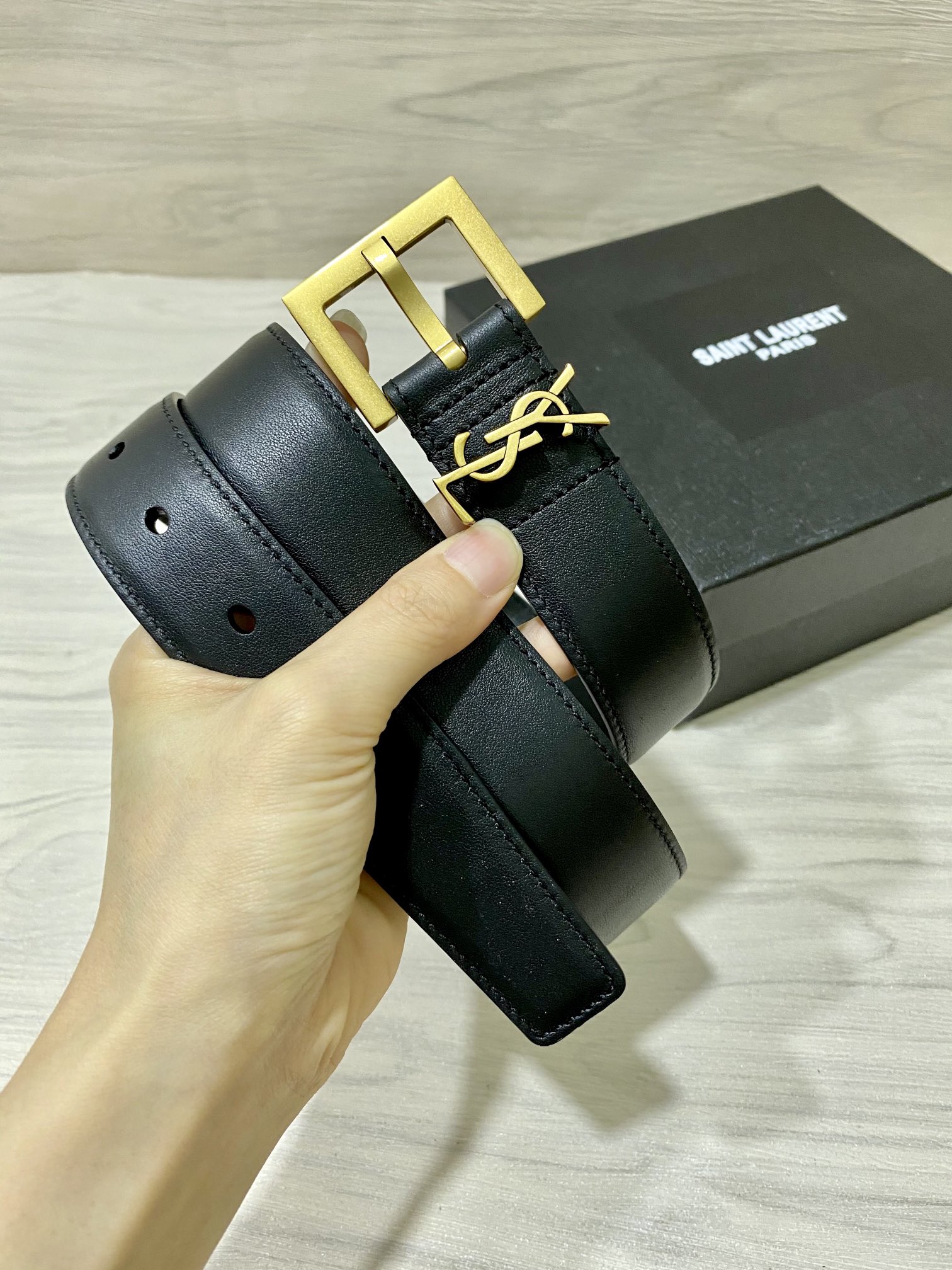 YSL原单30mm带身采用双面头层牛