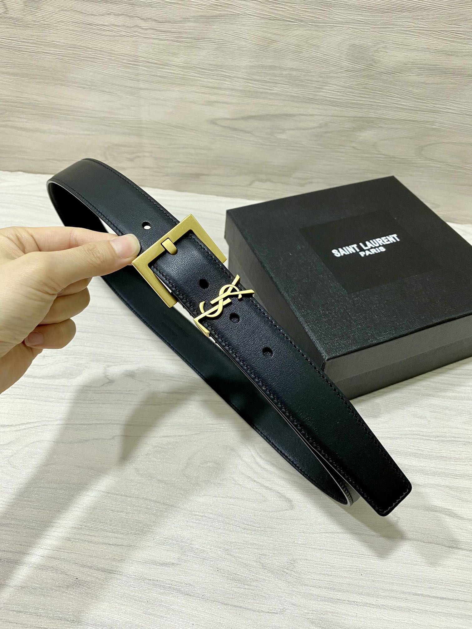 YSL原单30mm带身采用双面头层牛