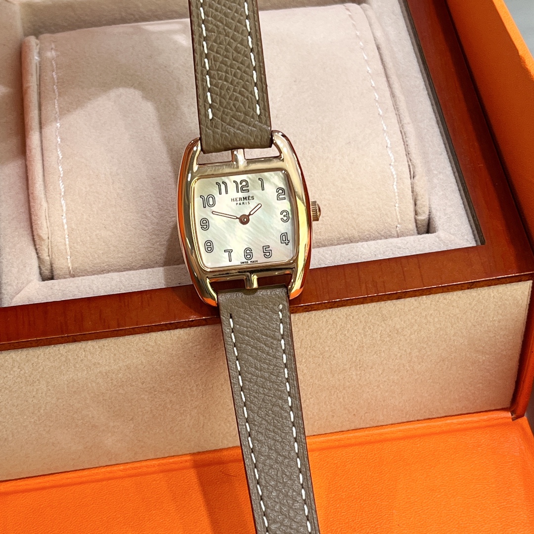 Hermes Watch Rose Gold White Steel Material Quartz Movement