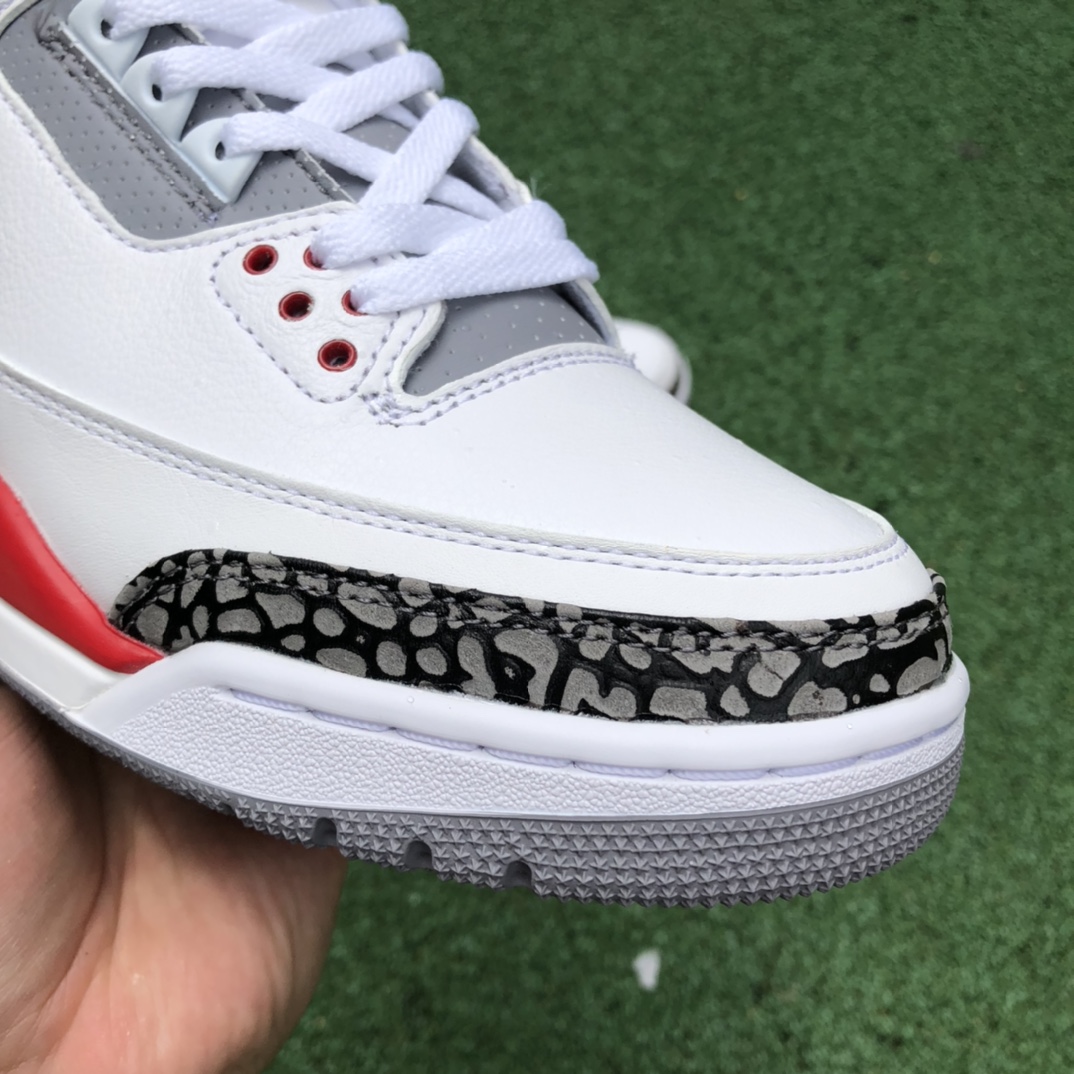 Pure original Air Jordan 3 ”Fire Red” white red burst crack DN3707-160