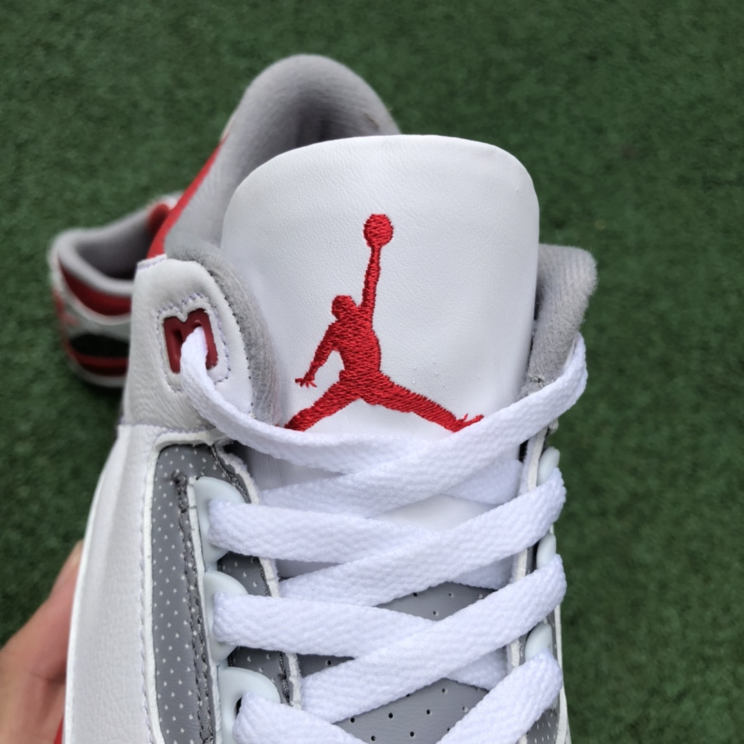 Pure original Air Jordan 3 ”Fire Red” white red burst crack DN3707-160