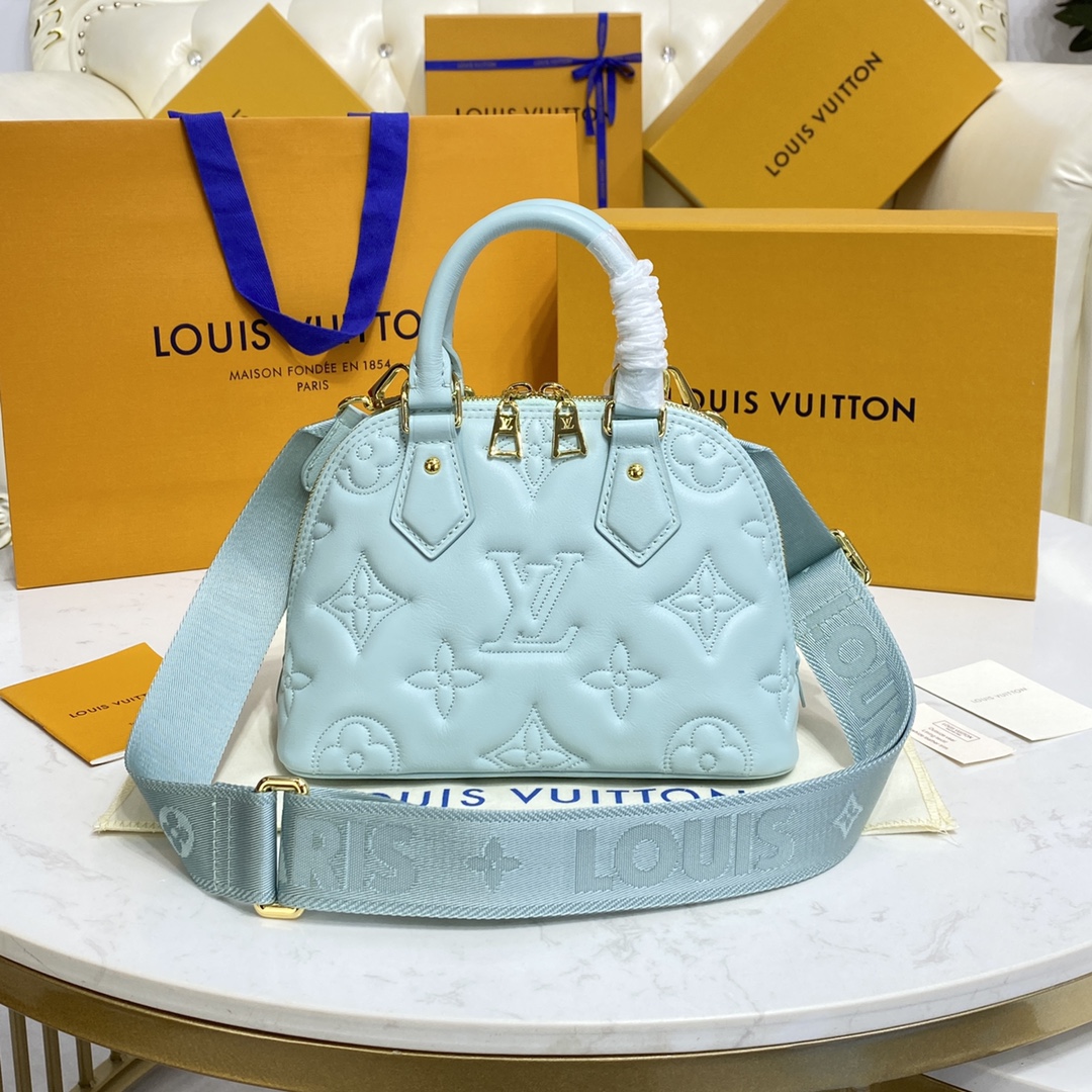 Louis Vuitton LV Alma BB Bags Handbags Black Blue Green Light Yellow Embroidery Cowhide