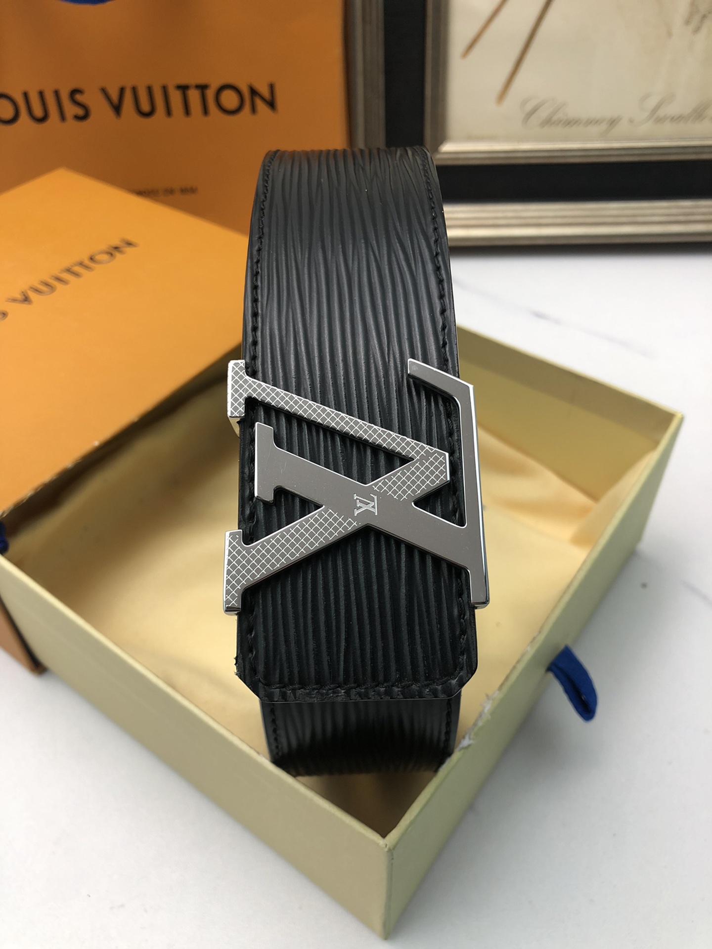 配全套包装礼盒Lv原单头层牛皮水波纹