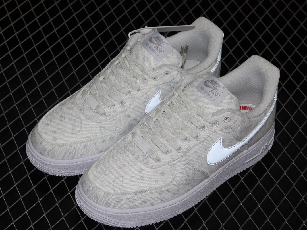 nike air force 107 low 耐克白腰果花布面空軍一號低幫休閒板鞋 dg