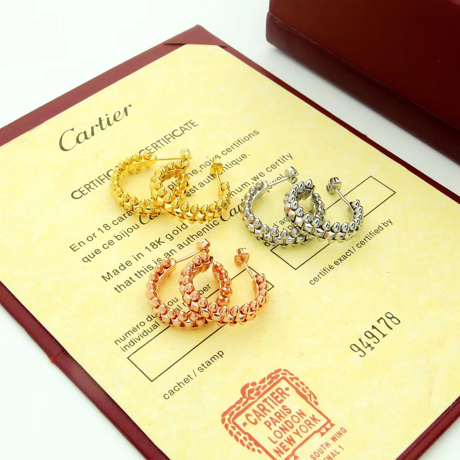 Cartier 精工版本Clash de Cartier耳钉 卡地亚子弹耳钉无钻 可 纯亚金材质 永恒 近年来很火
